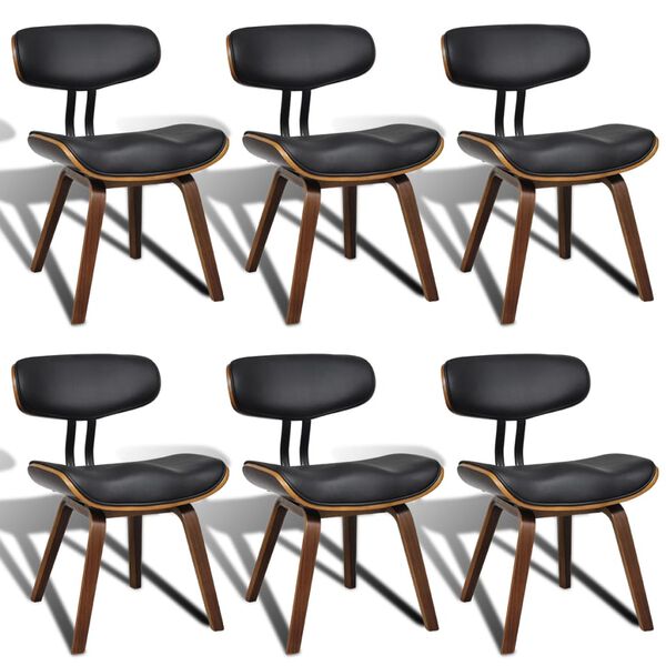 Artificial Leather Dining Chair with Backrest 6 pcs