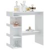 vidaXL Bar Table with Storage Rack High Gloss White 100x50x101.5 cm