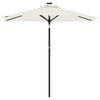 vidaXL Garden Parasol with LEDs and Steel Pole White 225x225x212cm