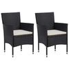 vidaXL 3 Piece Garden Dining Set Black Poly Rattan and Acacia Wood