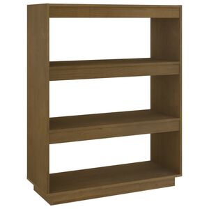 vidaXL Book Cabinet/Room Divider Honey Brown 80x35x103 cm Solid Wood Pine