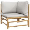 vidaXL 7 Piece Garden Lounge Set with Light Grey Cushions Bamboo