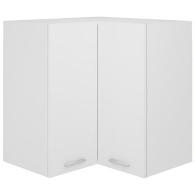 vidaXL Hanging Corner Cabinet White 57x57x60 cm Engineered Wood