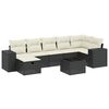 vidaXL 8 Piece Garden Sofa Set with Cushions Black Poly Rattan
