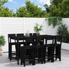 vidaXL 9 Piece Garden Bar Set Black Solid Wood Pine