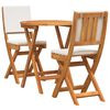 vidaXL Bistro Set with Cushion 3 pcs Oil Natural Solid Acacia Wood