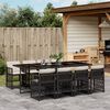 vidaXL 9 Piece Garden Dining Set with Cushions Black Poly Rattan