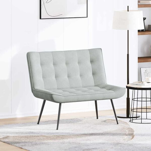 vidaXL Bench Light Grey 110x74x84 cm Velvet