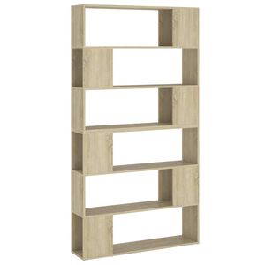 vidaXL Book Cabinet Room Divider | Sonoma oak | Engineered wood | 74.0 in height