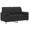 vidaXL 2-Seater Sofa with Throw Pillows Black 120 cm Fabric