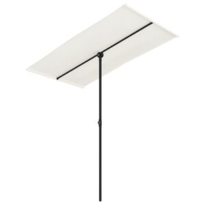 vidaXL Garden Parasol with Aluminium Pole 180x110 cm Sand White