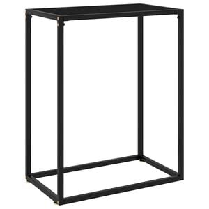 vidaXL Console Table | Black | Tempered glass and powder-coated steel | Medium