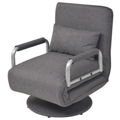 vidaXL Swivel Chair and Sofa Bed Dark Grey Fabric