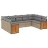 vidaXL 9 Piece Garden Sofa Set with Cushions Beige Poly Rattan
