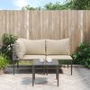 vidaXL 3 Piece Garden Lounge Set with Cushions Grey Poly Rattan
