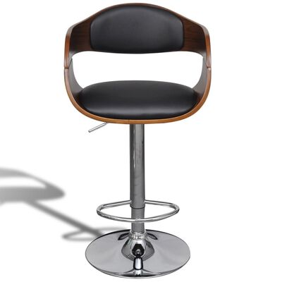Leather Bar Stool Chair with Backrest Armrest 2 pcs