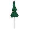vidaXL 3-Tier Garden Parasol with Aluminium Pole Green 2.5 m