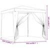 vidaXL Party Tent with 4 Mesh Sidewalls Blue 2.5x2.5 m HDPE