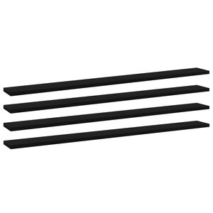 vidaXL Bookshelf Boards 4 pcs Black 100x10x1,5 cm Engineered Wood