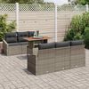 vidaXL Garden Sofa Set with Cushion Manual 7 pcs Grey and Brown