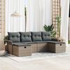 vidaXL Garden Sofa Set with Cushion Manual 6 pcs Grey Poly Rattan