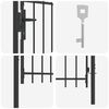 vidaXL Fence Gate Boxtel Single Door with Spike Top Steel 1x1 m Black
