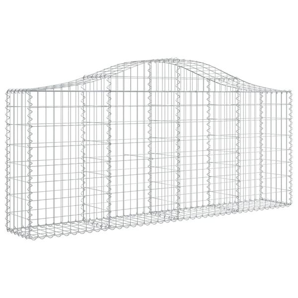 vidaXL Arched Gabion Baskets 20 pcs 200x30x80/100 cm Galvanised Iron