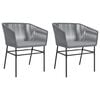vidaXL Garden Chairs 2 pcs with Cushions Grey Poly Rattan