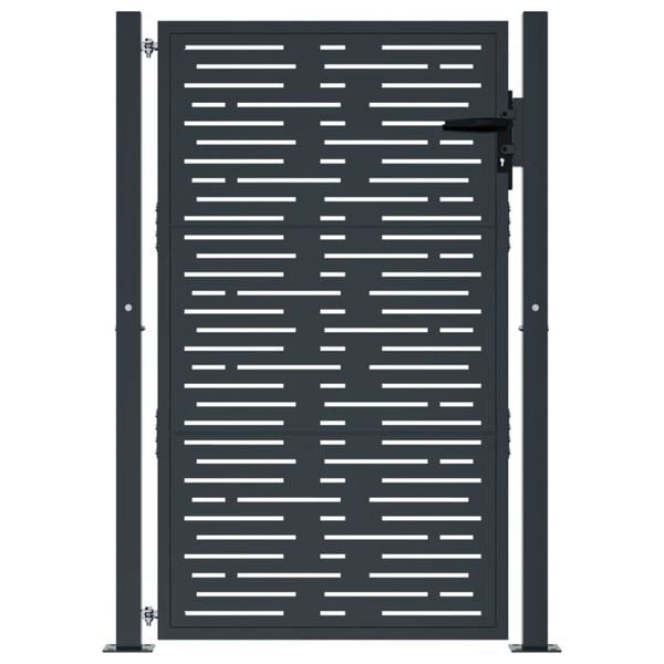 vidaXL Garden Gate Anthracite 100x150 cm Steel Square Design