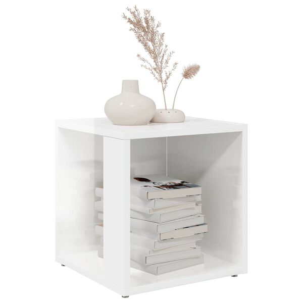 vidaXL Side Table High Gloss White 33x33x34.5 cm Engineered Wood