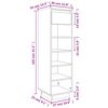 vidaXL Shoe Cabinet Honey Brown 30x34x105 cm Solid Wood Pine