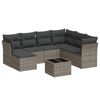 vidaXL 8 Piece Garden Sofa Set with Cushions Grey Poly Rattan