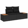 vidaXL Garden Sofa Set with Storage 9 pcs Black Poly rattan