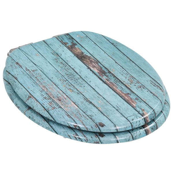 vidaXL WC Toilet Seats 2 pcs with Soft Close Lids MDF Old Wood Design