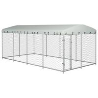 vidaXL Outdoor Dog Kennel with Roof 8x4x2.3 m