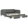vidaXL Daybed with Trundle&Drawers without Mattress Dark Grey 90x190 cm
