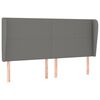 vidaXL Headboard with Ears Dark Grey 203x23x118/128 cm Fabric