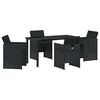vidaXL Garden Dining Set 5 pcs Black Poly Rattan