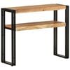 vidaXL Console Table | Natural wood and black | Solid acacia wood, iron | Small