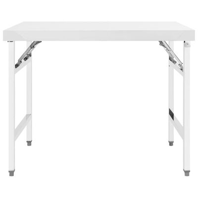 vidaXL Kitchen Folding Work Table 100x60x80 cm Stainless Steel