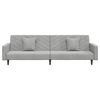 vidaXL 2-Seater Sofa Bed with Two Pillows Light Grey Velvet