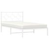 vidaXL Metal Bed Frame without Mattress with Headboard White 107x203cm