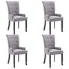 vidaXL Dining Chairs with Armrests 4 pcs Light Grey Fabric