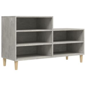 vidaXL Shoe Cabinet | Concrete Grey | Engineered Wood and Solid Eucalyptus Wood
