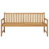 vidaXL Garden Bench with Green Cushion 175 cm Solid Teak Wood