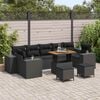 vidaXL Garden Sofa Set Height-Adjustable 10 pcs Black Poly Rattan