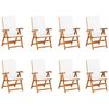 vidaXL 9 Piece Garden Dining Set with Cushions Solid Teak Wood