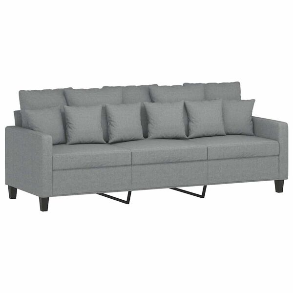 vidaXL 3-Seater Sofa Light Grey 180 cm Fabric