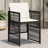 vidaXL Garden Chairs with Cushions 4 pcs Black Poly Rattan