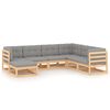 vidaXL 7 Piece Garden Lounge Set with Cushions Solid Wood Pine